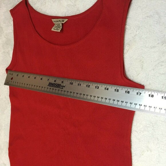 Marlis Womens Viscose Blend Sleeveless Knit Tank Top Small Red Scoop Neck - Picture 6 of 7